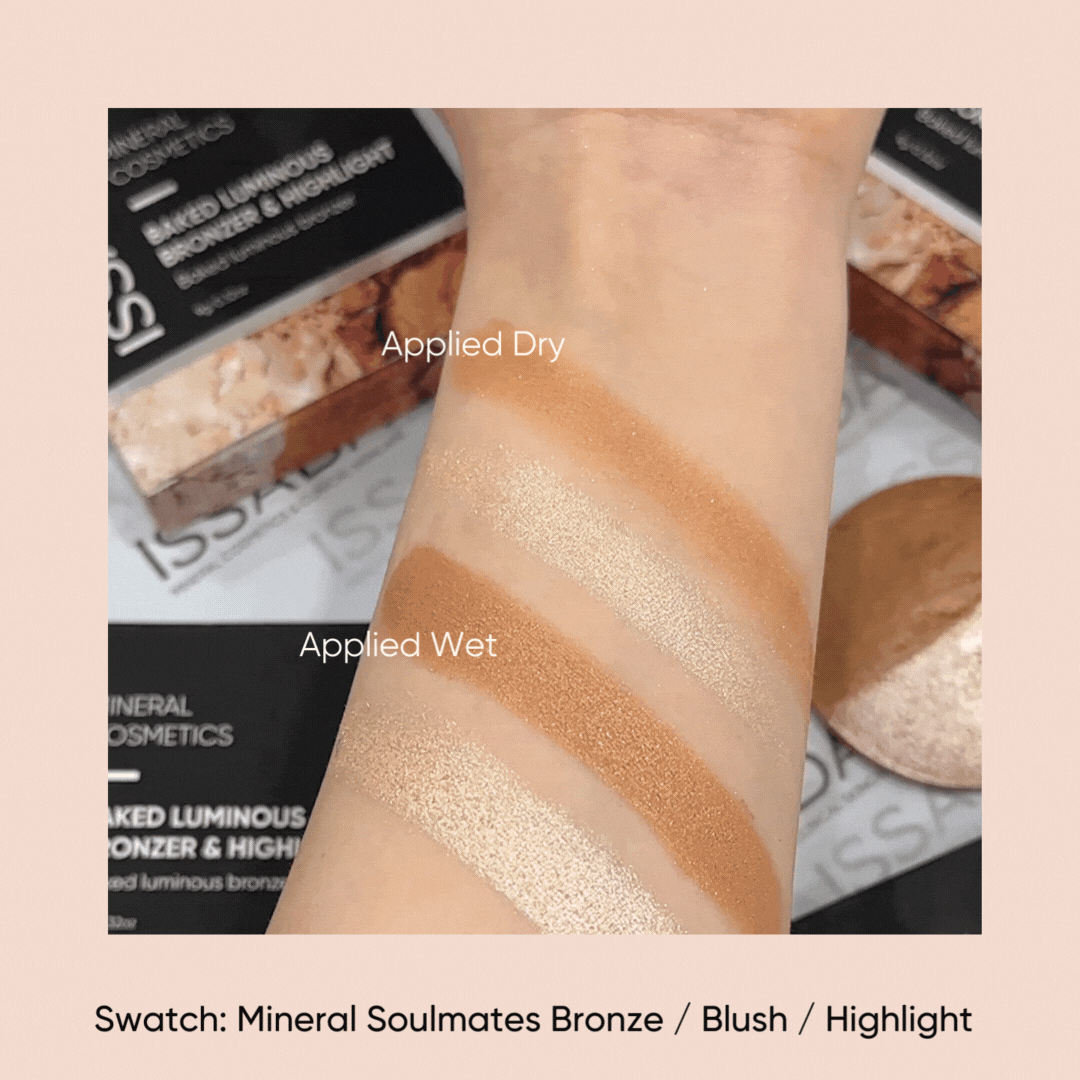 Blend, define, and illuminate with Issada’s Australian-made bronzer and highlighter duo—designed for lightweight, natural wear. Blend, define, and illuminate with Issada’s Australian-made bronzer and highlighter duo—designed for lightweight, natural wear.