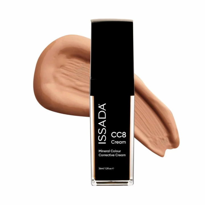 ISSADA CC8 Cream in spring shade with a swatch of cream on a white background
