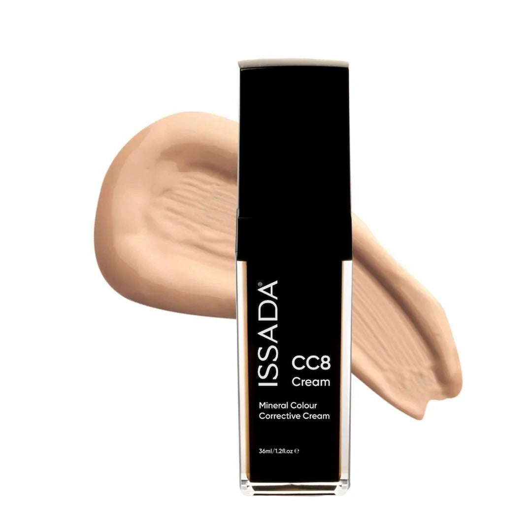 ISSADA CC8 Cream in winter shade with a swatch on a white background ISSADA CC8 Cream in winter shade with a swatch on a white background
