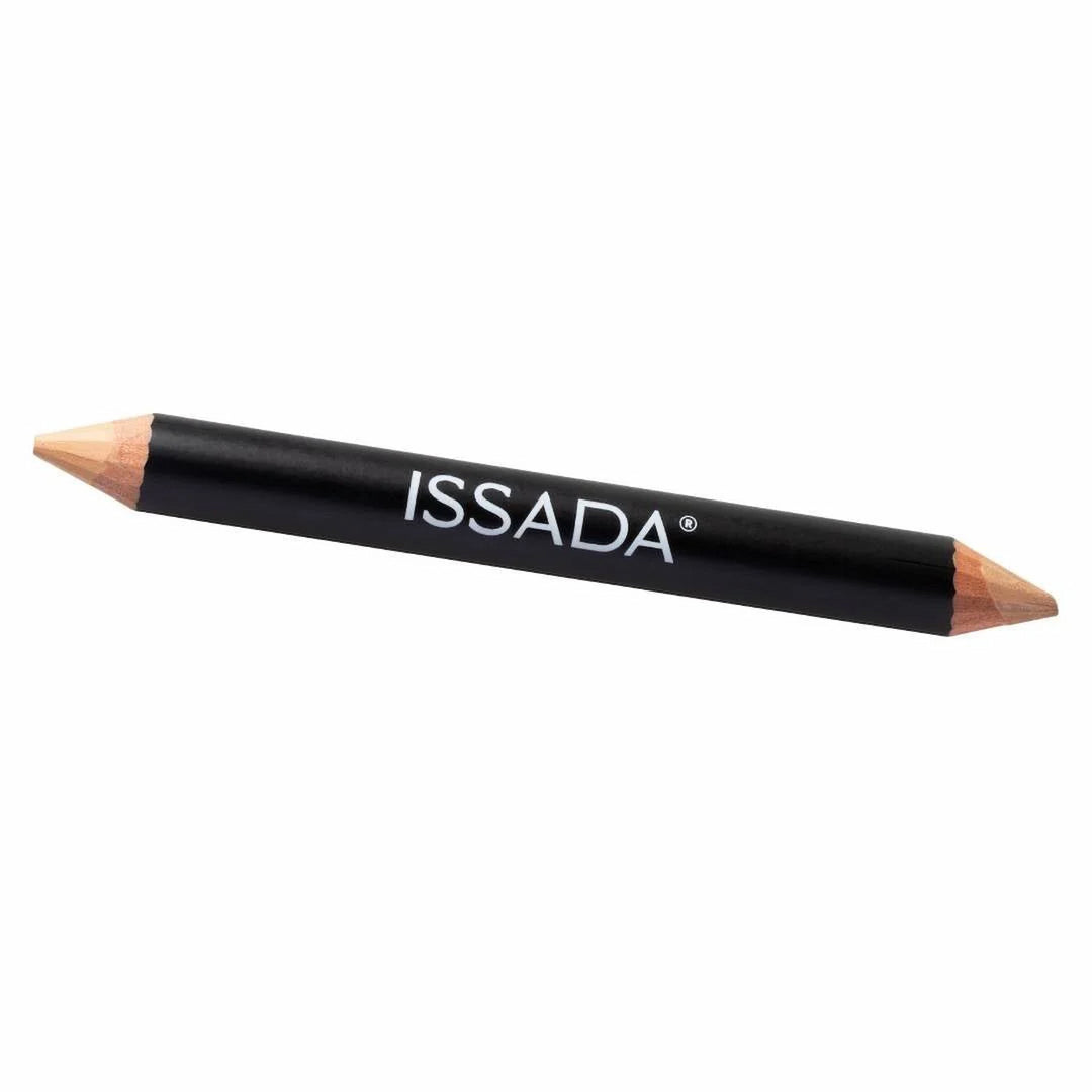 ISSADA Conceal & Highlight Duo in  Cool Bisque + Moonlit shade, double-ended creamy formula for brightening, concealing, and defining facial features on a white background