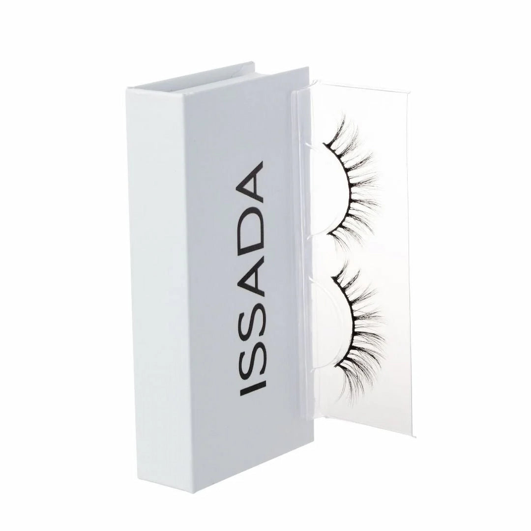 ISSADA Lashed Up false eyelashes aurora natural glam shade in white box packaging on a white background ISSADA Lashed Up false eyelashes aurora natural glam shade in white box packaging on a white background