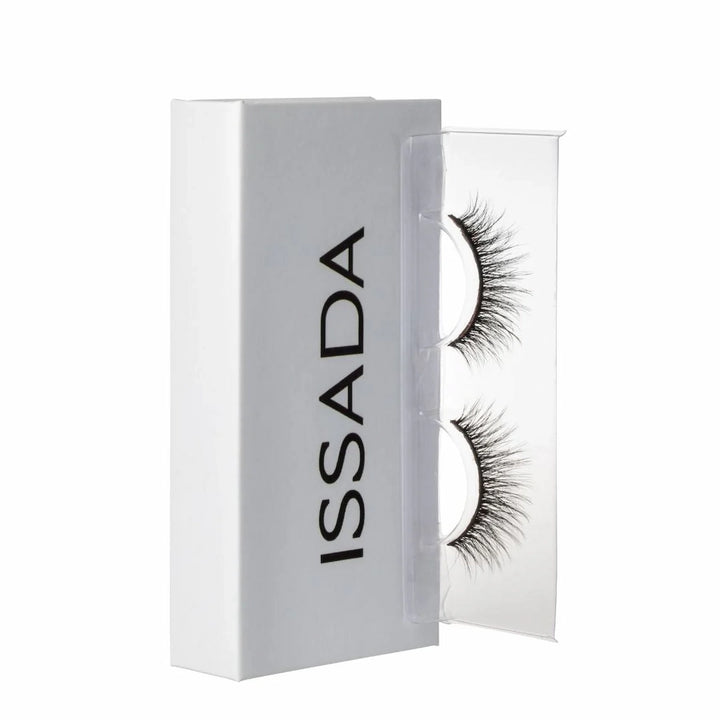 ISSADA Lashed Up false eyelashes in erica glam shade with white box packaging on a white background