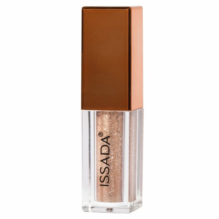 ISSADA Liquid Metal Eyeshadow in Pyrite, a shimmering champagne-gold metallic for luminous eye looks