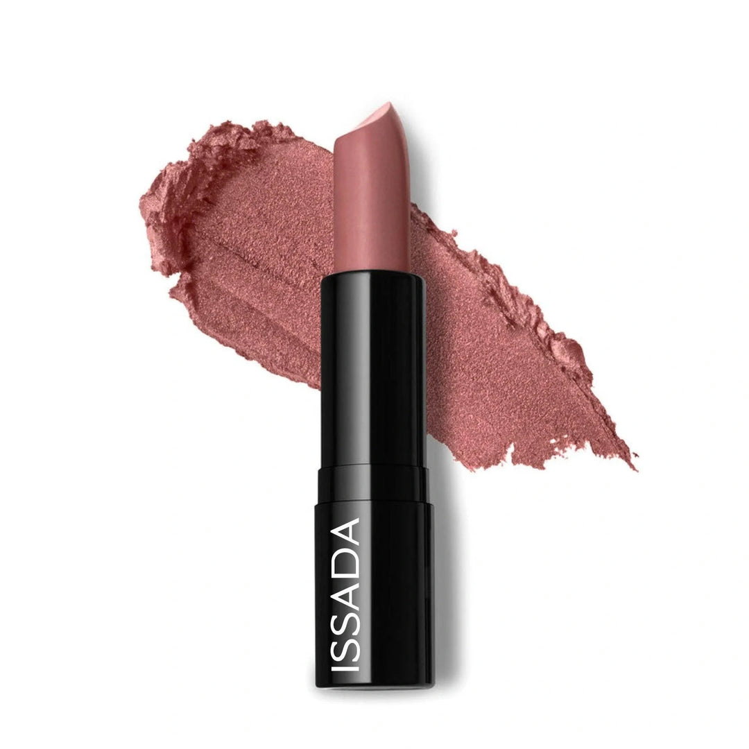 ISSADA Luxury Matte Lipstick in shade Melrose, a muted mauve rose with a smooth matte finish on a white background ISSADA Luxury Matte Lipstick in shade Melrose, a muted mauve rose with a smooth matte finish on a white background