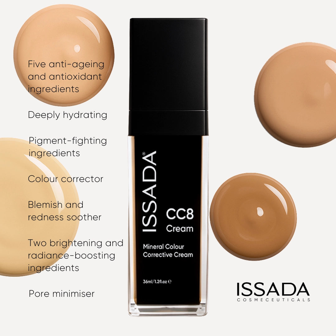 Issada CC8 Cream Nordic Snow features and key benefits β colour corrective foundation with anti-ageing, hydrating, and pore-minimising properties Issada CC8 Cream Nordic Snow features and key benefits β colour corrective foundation with anti-ageing, hydrating, and pore-minimising properties