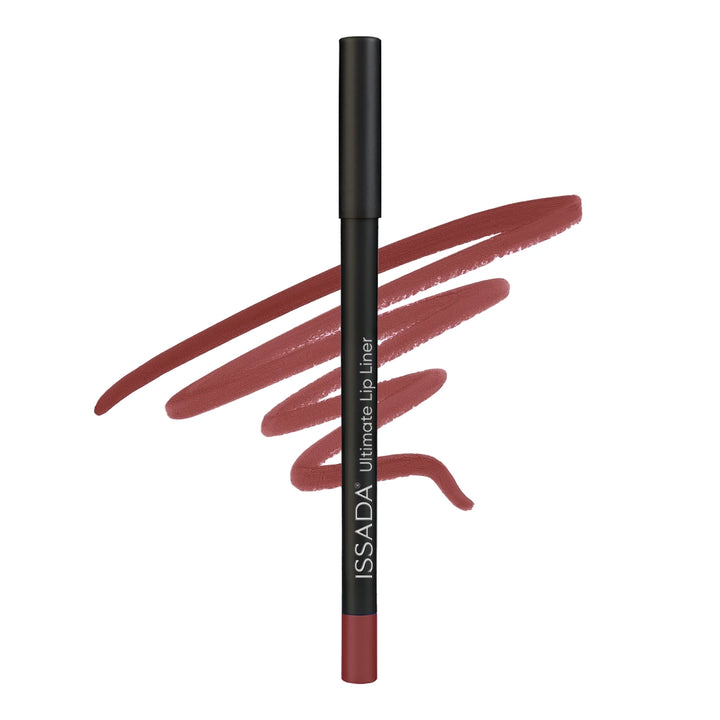 ISSADA Ultimate Lip Liner elixir with lip liner strokes on a white background