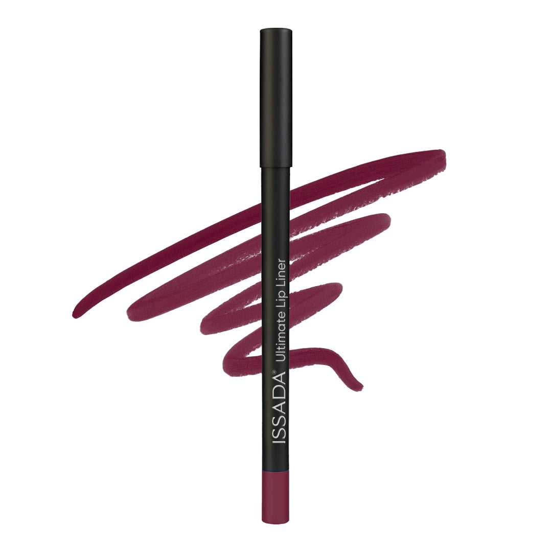 ISSADA Ultimate Lip Liner winery shade with strokes on a white background ISSADA Ultimate Lip Liner winery shade with strokes on a white background