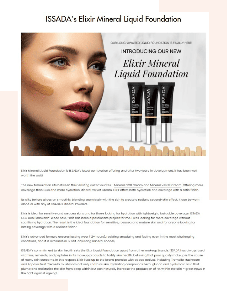 ISSADA’s Elixir Mineral Liquid Foundation
