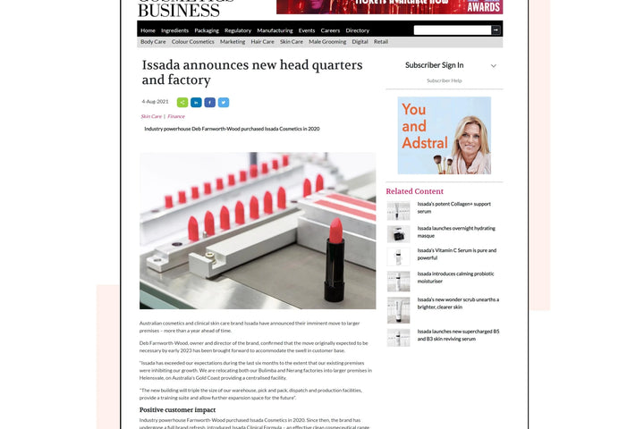 ISSADA announces new head quarters and factory