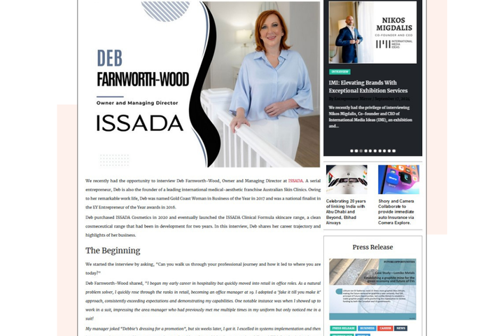 Transforming Skincare With A Visionary Approach At ISSADA Cosmetics: Deb Farnworth-Wood