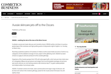 Aussie skincare jets off to the Oscars