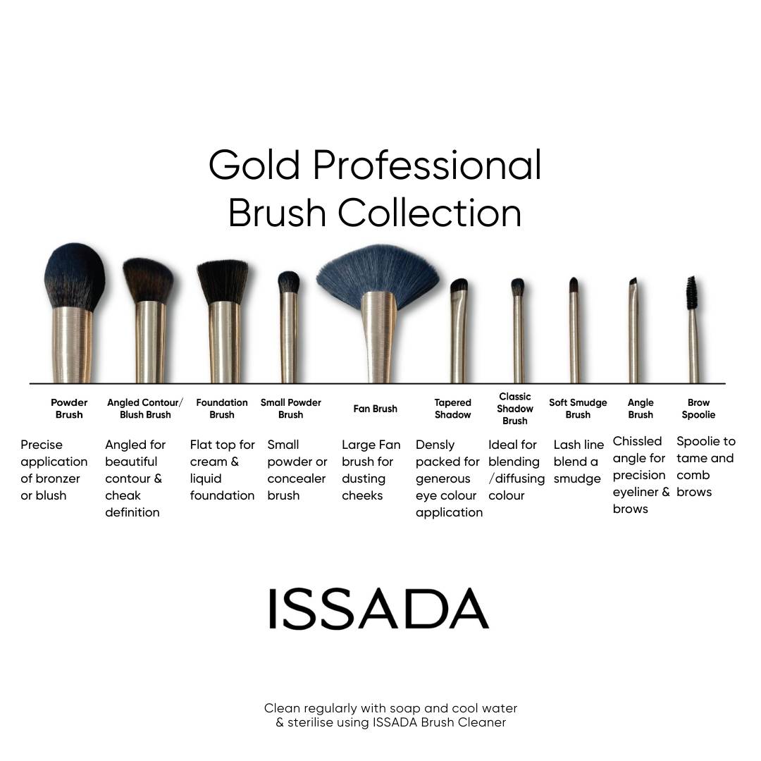 Achieve flawless application with the ISSADA Professional Gold Brush Set—crafted for precision and performance. Shop now!