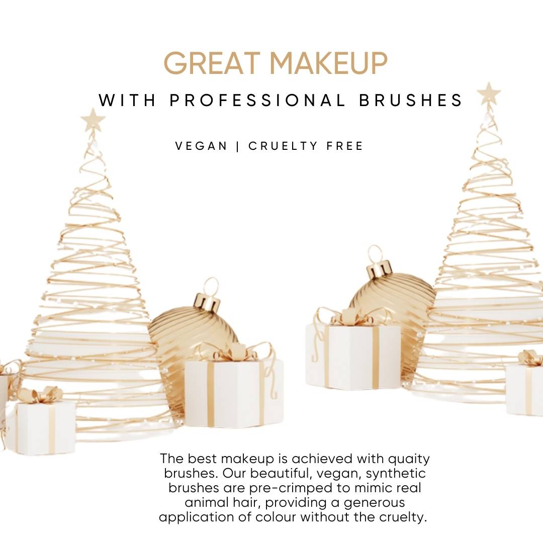 Xmas Gift - Gold Professional 10 piece Brush Set with Swag Bag