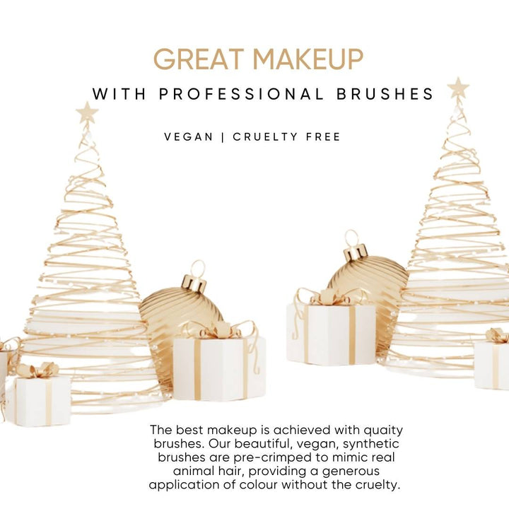 Xmas Gift - Gold Professional 10 piece Brush Set with Swag Bag