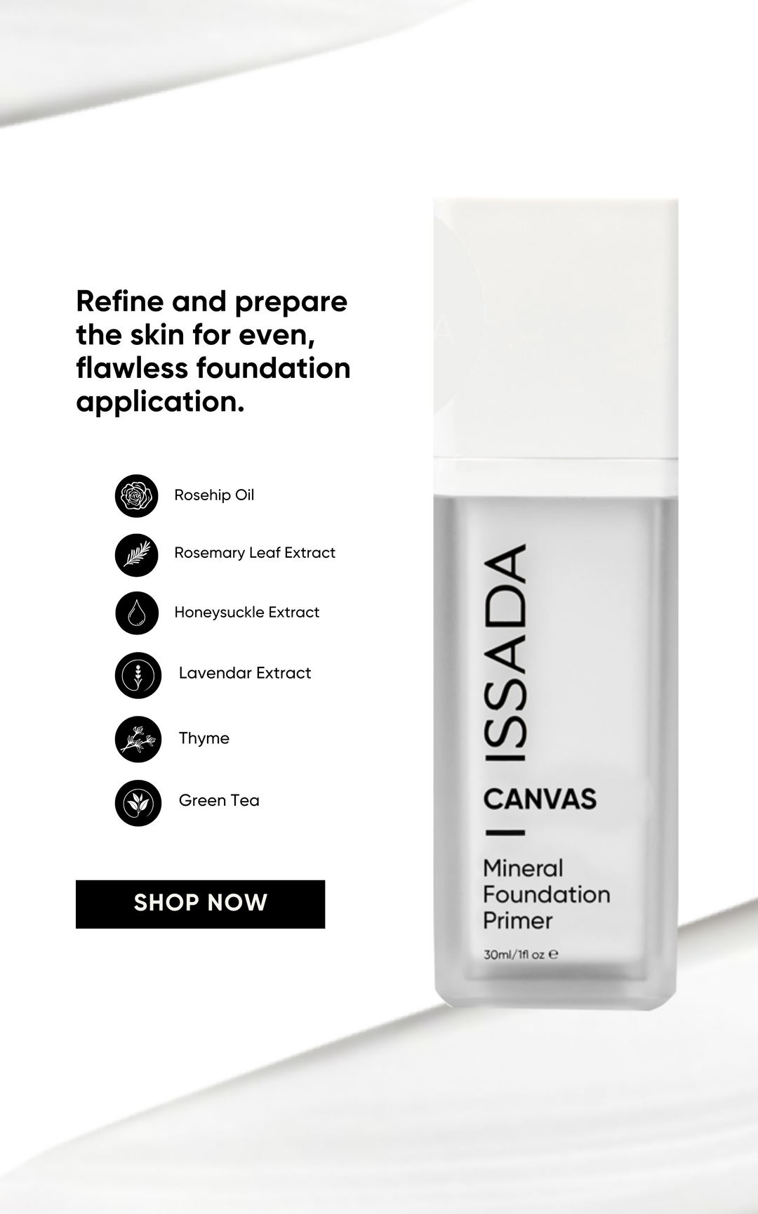 A lightweight, mineral-infused primer that preps your skin for seamless foundation application. Proudly Australian-made.