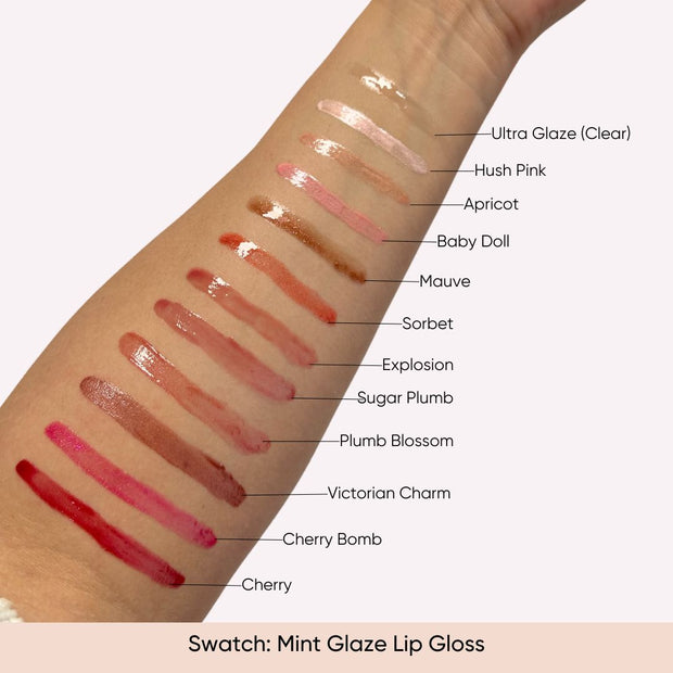 Mint Glaze Mineral Lip Gloss in 12 Colours