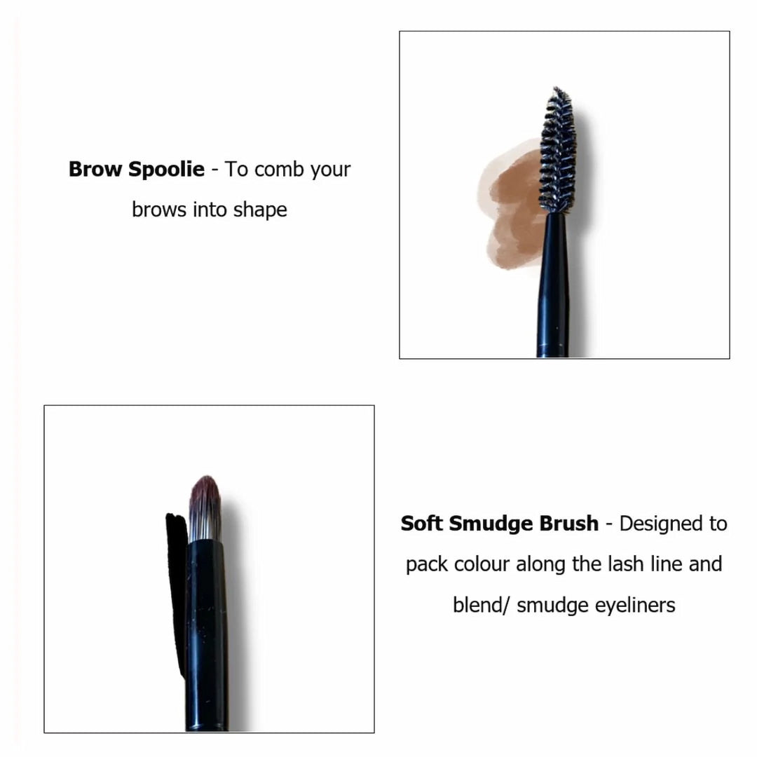Issada Brow Spoolie for shaping brows and Soft Smudge Brush for blending eyeliner and packing colour along the lash line.