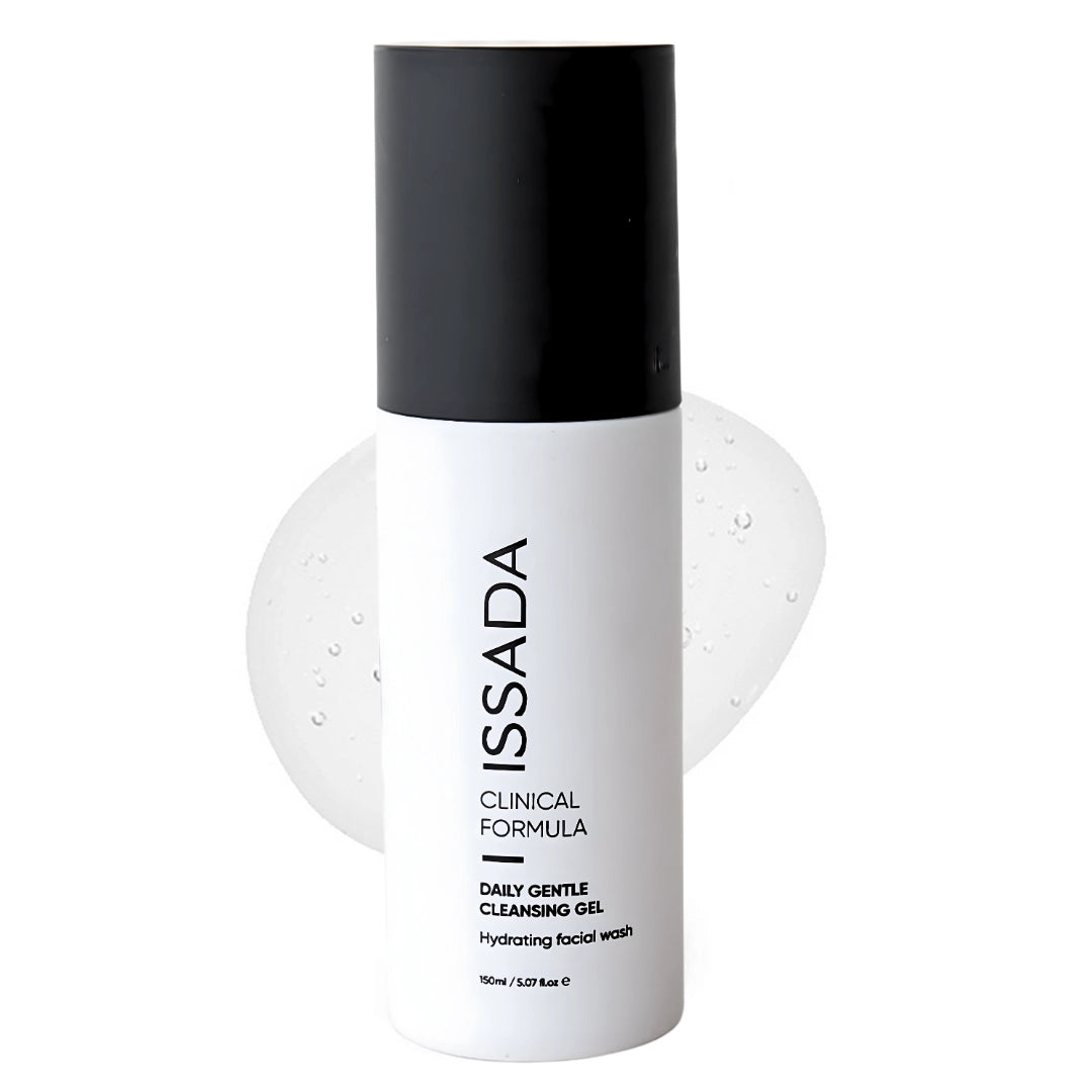 ISSADA daily gentle cleansing gel bottle on a white background