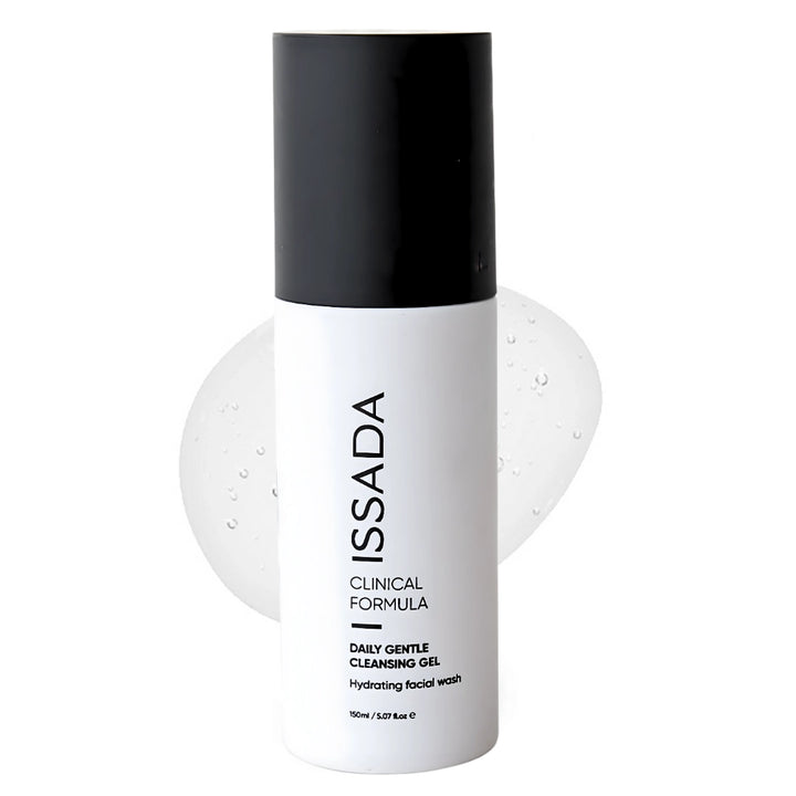 ISSADA daily gentle cleansing gel bottle on a white background