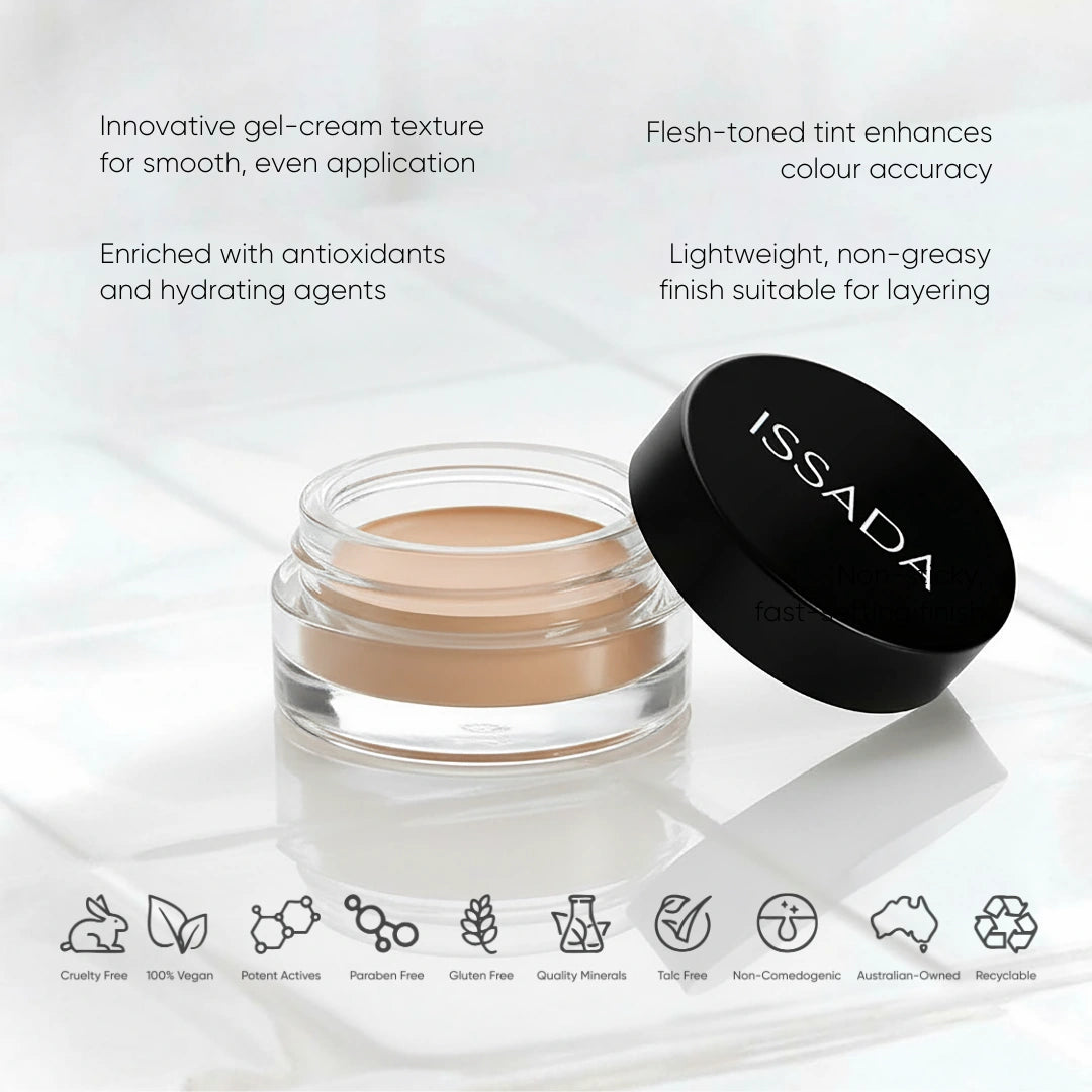 ISSADA Antioxidant Shadow Magnet gel cream eye primer with lightweight texture vegan cruelty free talc free mineral formula