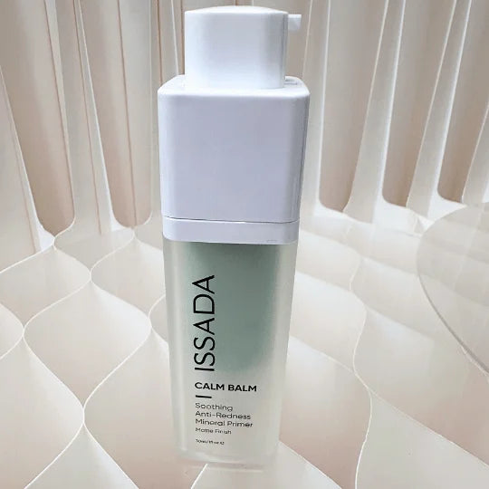 ISSADA Calm Balm soothing anti-redness mineral primer with pump bottle, calming makeup base for even, hydrated skin