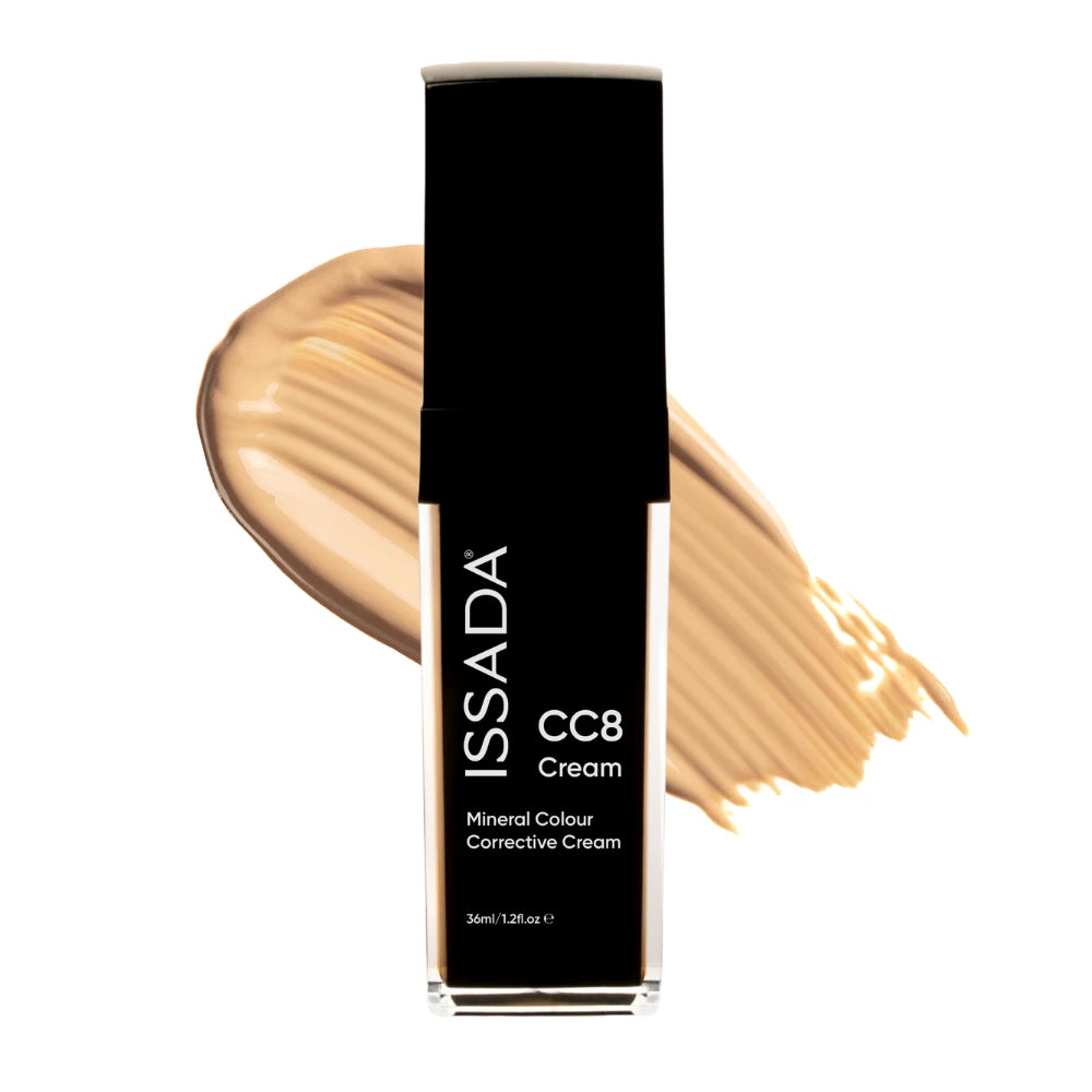 ISSADA CC8 Cream Mineral Colour Corrective Cream in Winter shown with product bottle and shade swatch.