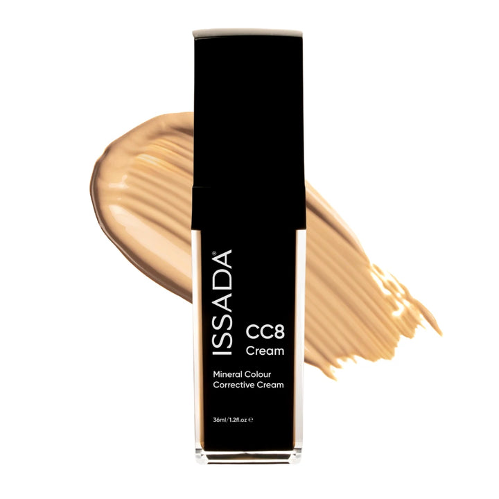 ISSADA CC8 Cream Mineral Colour Corrective Cream in Winter shown with product bottle and shade swatch.