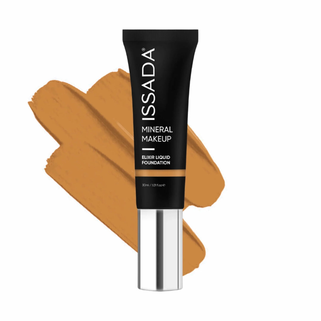 ISSADA Elixir Liquid Foundation 17 Neutral – deep neutral undertone foundation with hydrating satin finish on a white background