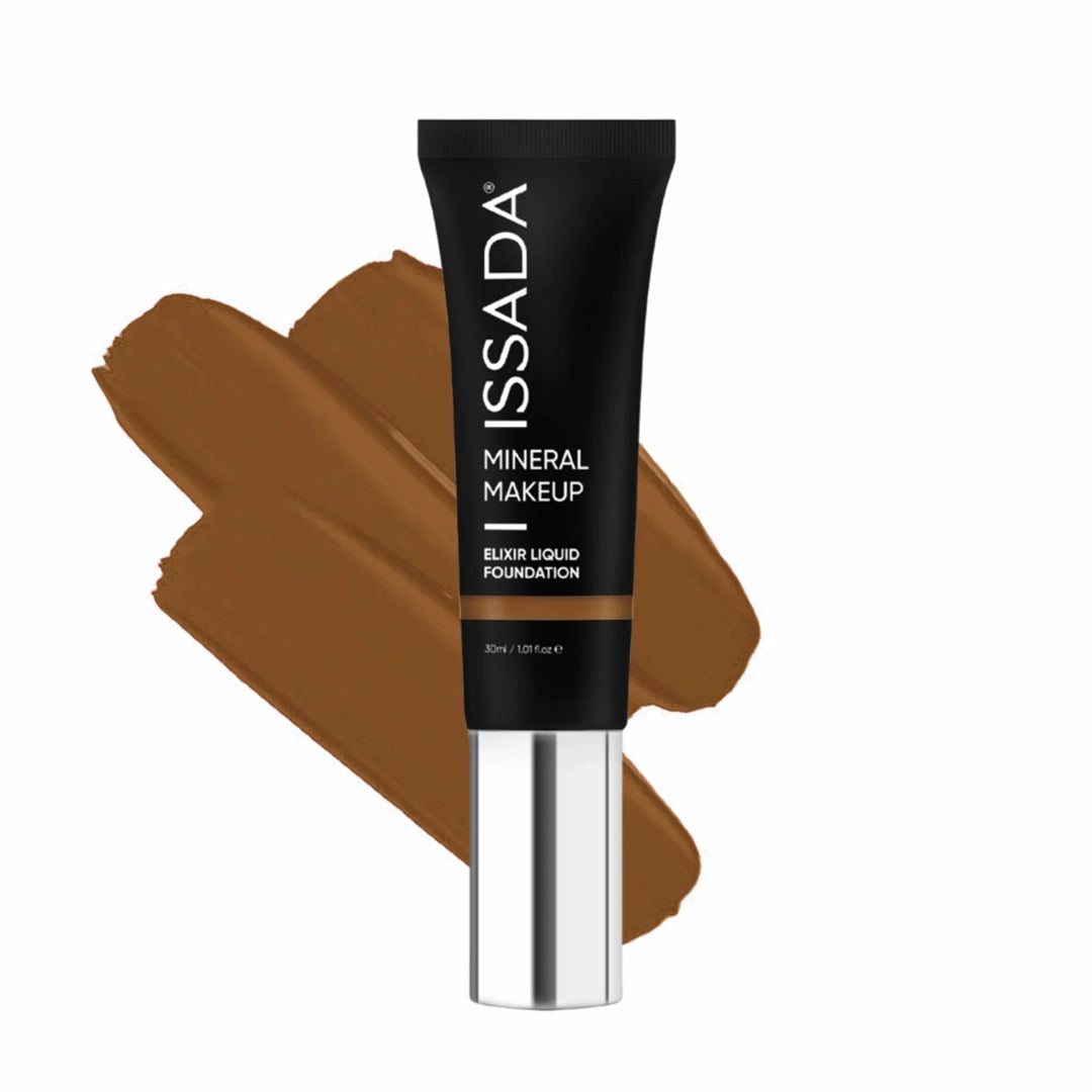 ISSADA Elixir Liquid Foundation 20 Cool - deep cool undertone foundation with hydrating satin finish on a white background
