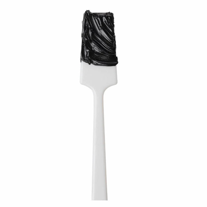 Close-up swatch of ISSADA Indelible Gel Liner Onyx on a spatula on a white background