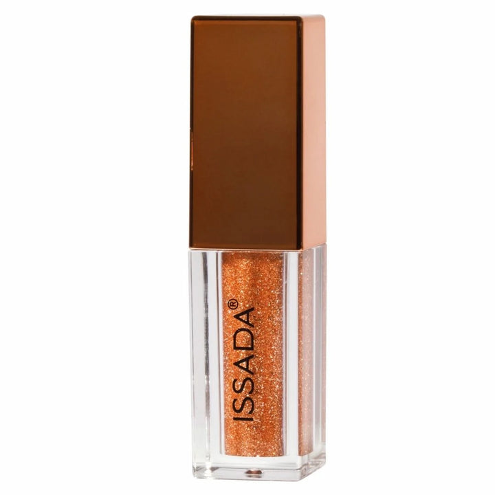 ISSADA Liquid Metal Eyeshadow in Copper, a radiant metallic orange shade on a white background