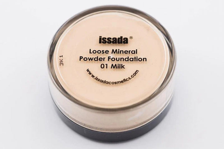 ISSADA Loose Mineral Powder Foundation container on a white background