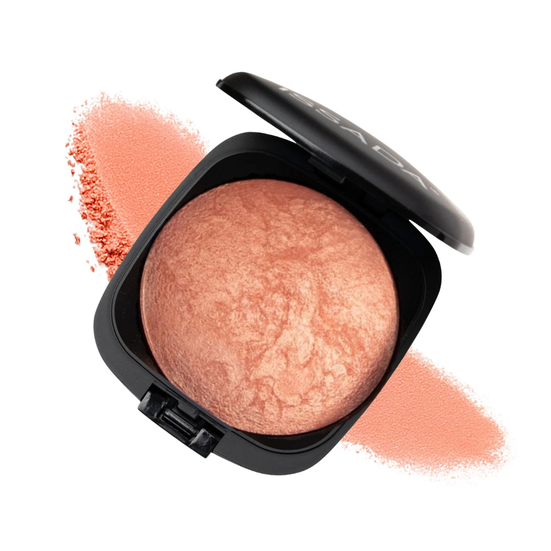 ISSADA Mineral Baked Blush Champagne Diamonds shade with luminous peach champagne mineral pigments