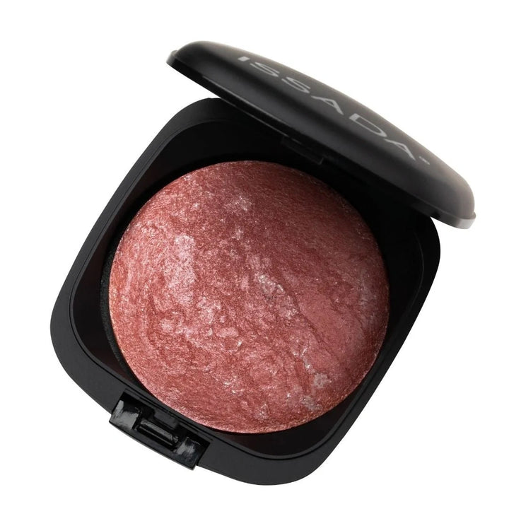 ISSADA Mineral Baked Blush platinum pink - rose pink baked blush with a luminous finish on a white background