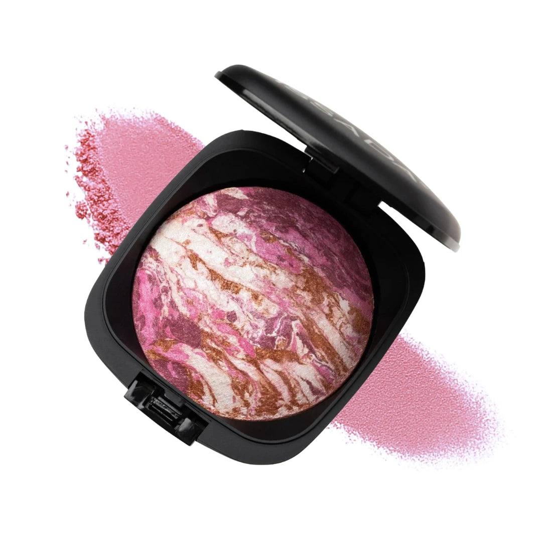 ISSADA Mineral Baked Blush Raspberry Ripple shade with pink and berry marbled mineral pigments