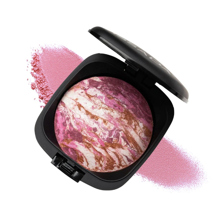 ISSADA Mineral Baked Blush Raspberry Ripple shade with pink and berry marbled mineral pigments