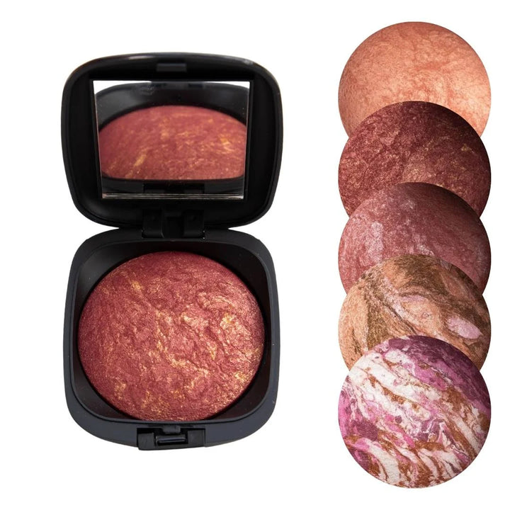 ISSADA Mineral Baked Blush - silky baked powder blush in multiple radiant shades with luminous finish on a white background