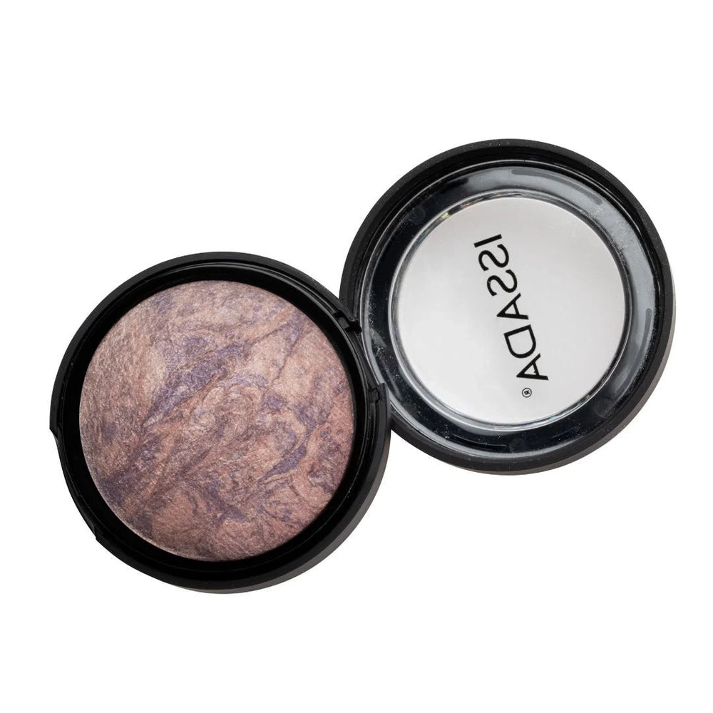 ISSADA Mineral Baked Eye Shadow in Macaron shade - soft taupe with lavender undertones on a white background
