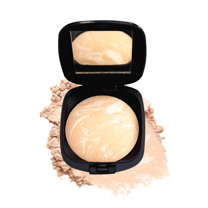 ISSADA Mineral Baked Powder Foundation Cassata medium shade baked mineral powder compact