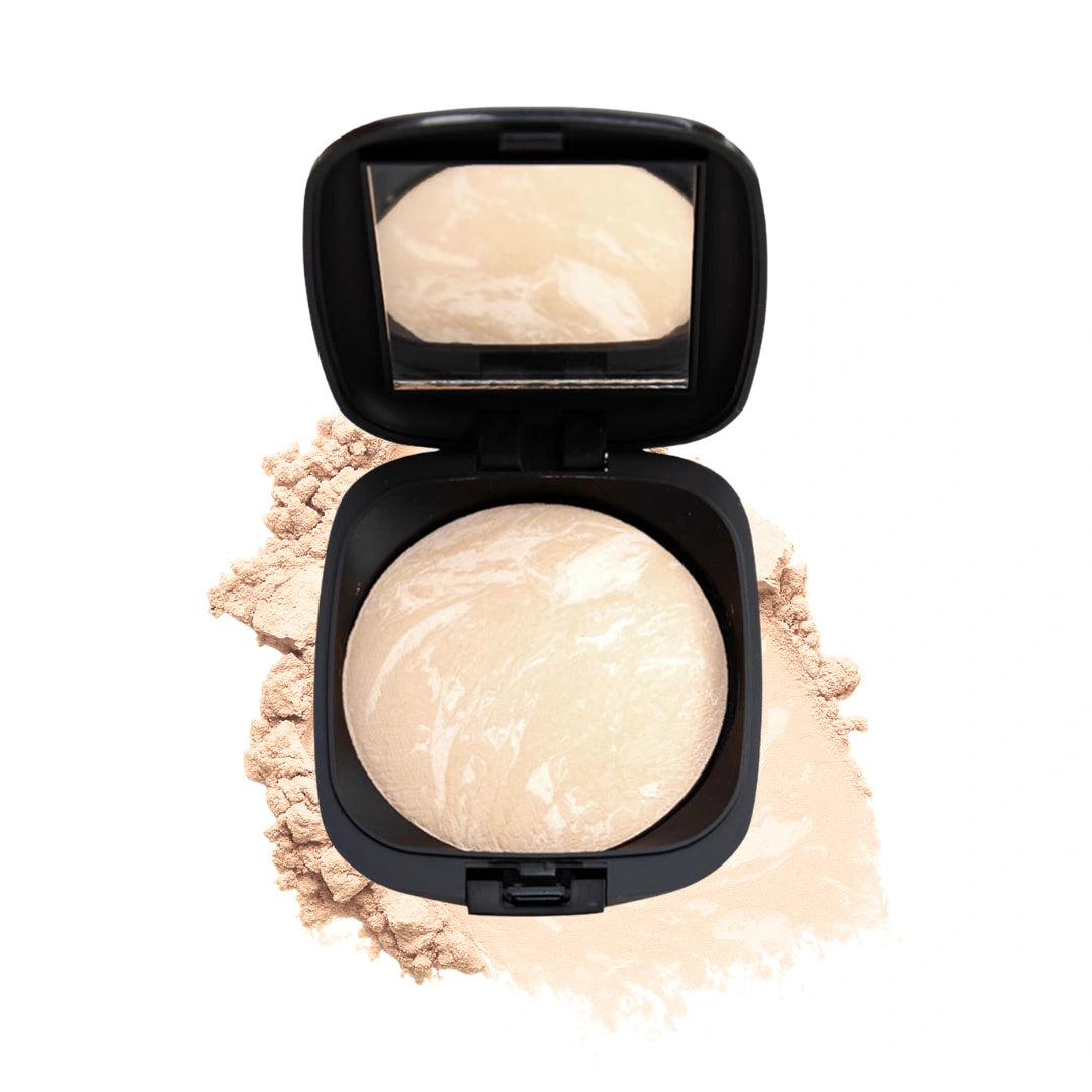 ISSADA Mineral Baked Powder Foundation Panna Cotta shade light mineral baked powder compact with swatch