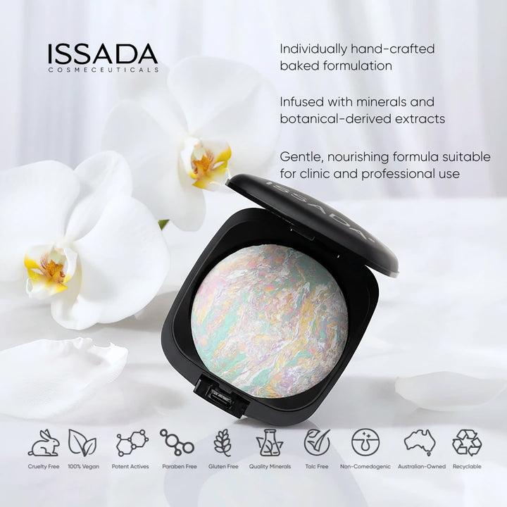 ISSADA Mineral Baked Velvet Corrector Opal baked mineral powder compact cruelty free vegan talc free non comedogenic Australian owned