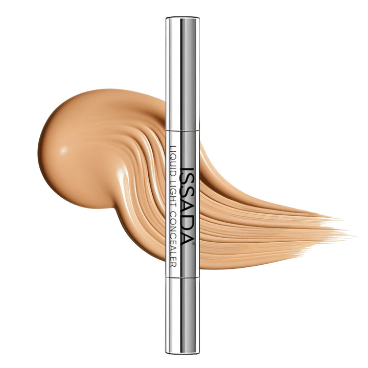 ISSADA Mineral Liquid Light Concealer in Butter shade with light warm beige concealer swatch