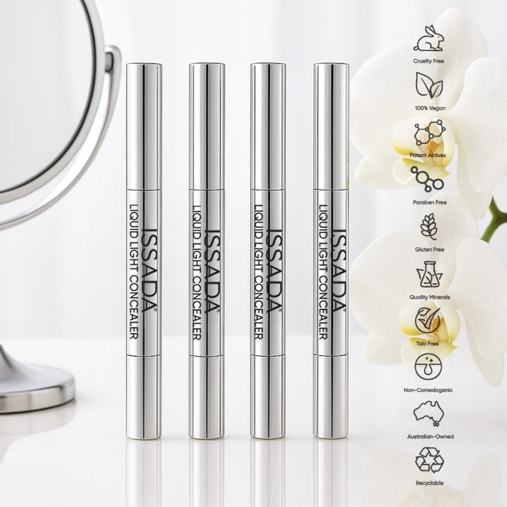 ISSADA Mineral Liquid Light Concealer cruelty free vegan mineral makeup with recyclable packaging