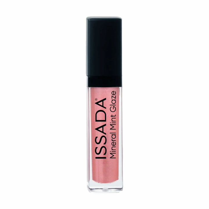 Issada Mineral Mint Glaze Lip Gloss in Baby Doll shade on a white background