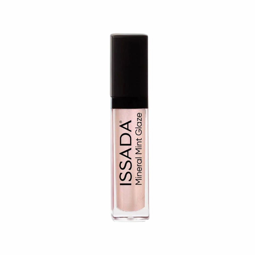 ISSADA Mineral Mint Glaze Lip Gloss in Hush Pink shade on a white background