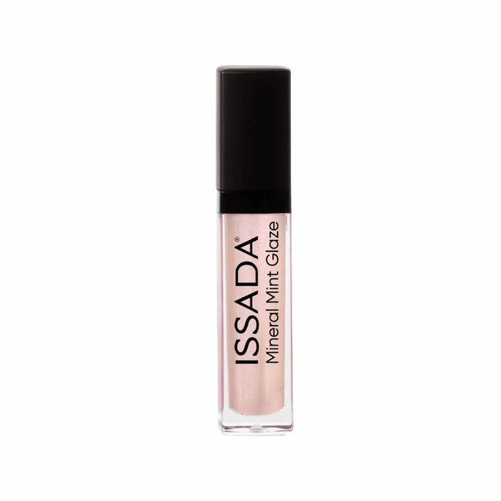 ISSADA Mineral Mint Glaze Lip Gloss in Hush Pink shade on a white background