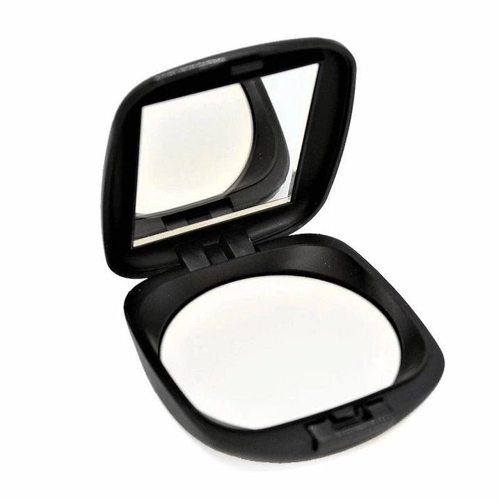 ISSADA mineral powder balm compact with mirror in black case on a white background