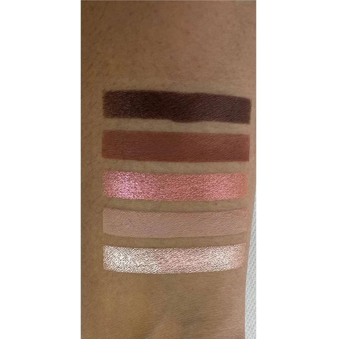 Arm swatches of ISSADA Neutrals Collections eyeshadow in pink unes