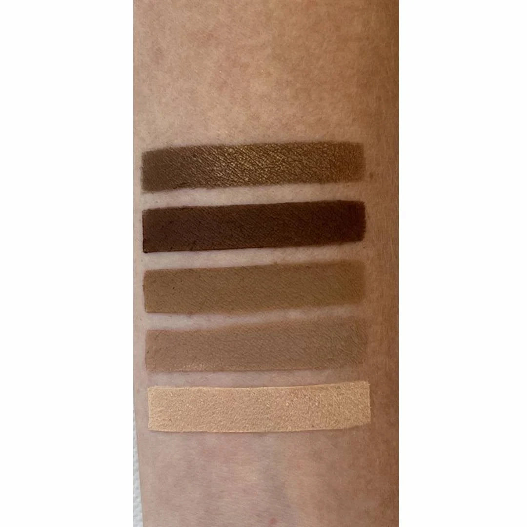 Arm swatches of ISSADA Neutrals Collections Eyeshadow Palette in rich earth