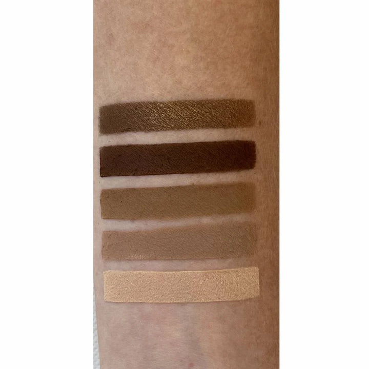 Arm swatches of ISSADA Neutrals Collections Eyeshadow Palette in rich earth
